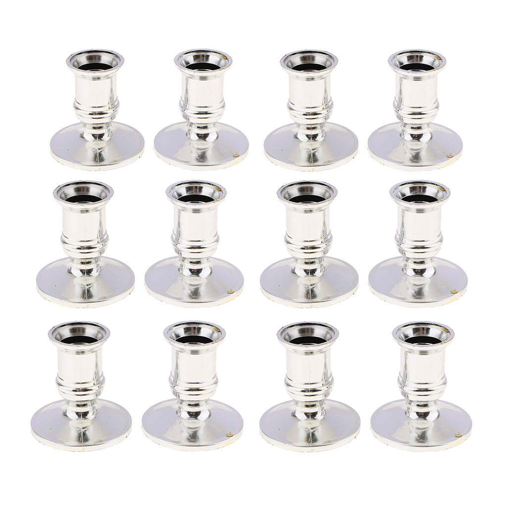Beeswax Taper Candle - 12pcs plastica Chamberstick colonna affusolata portacandele