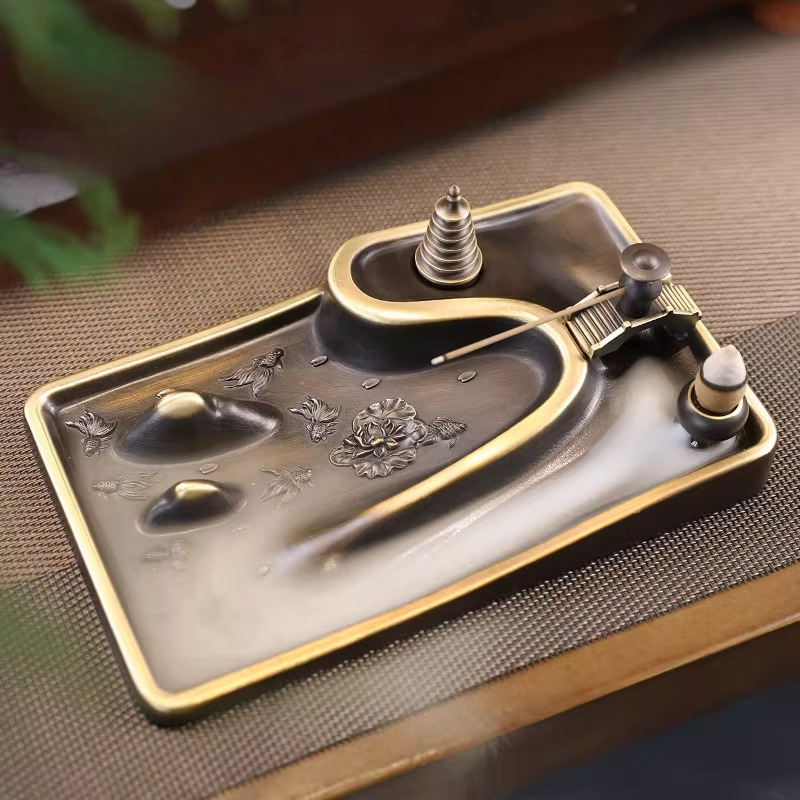 Home Fragrance Zen - Bruciatore di incenso vintage in rame,