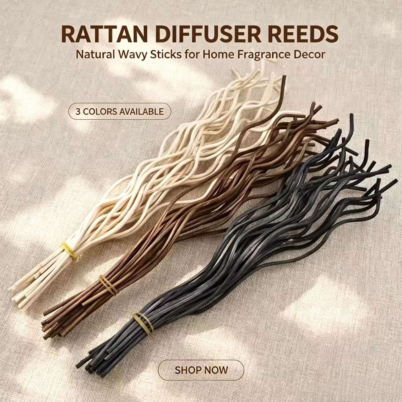 Home Fragrance Elements - 20 Pezzi Bastoncini Diffusori in Rattan