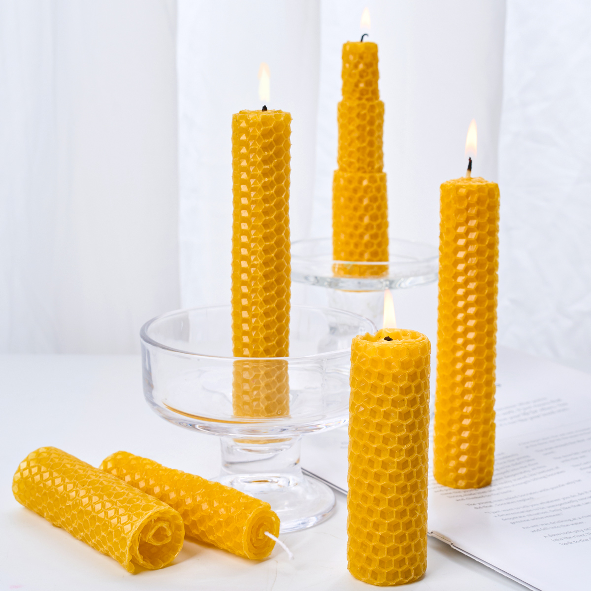 Beeswax Taper Candle - 10 pezzi di scaglie di cera
