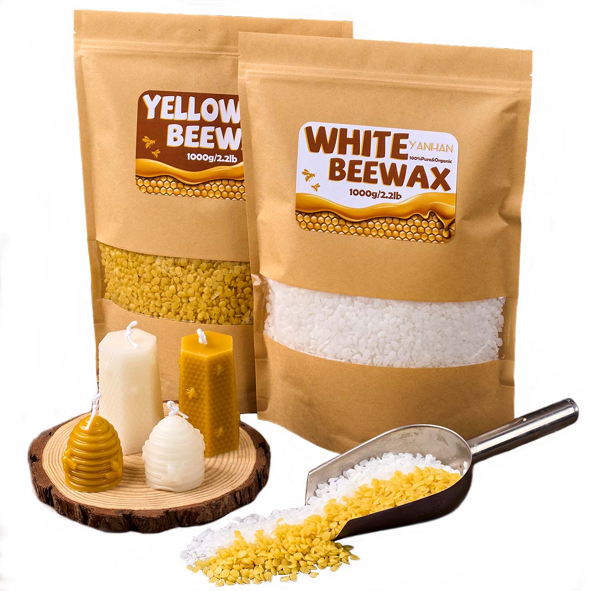 1000g puro naturale granulare  - Beeswax Taper Candle recensione e prezzo